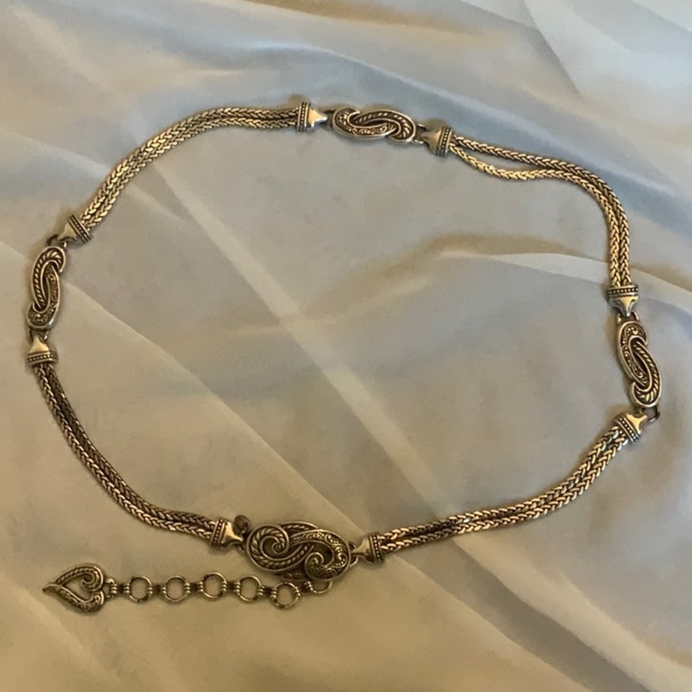Vintage Brighton-like Silver Metal Belt
